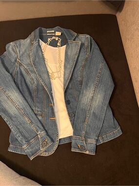 St. John's Bay Dark Blue Denim Button-Front Jacket